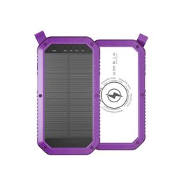 Sun Chaser Mini Solar Powered Wireless Phone Charger 10; 000 mAh With LED Flood Light (Color: PURPLE)